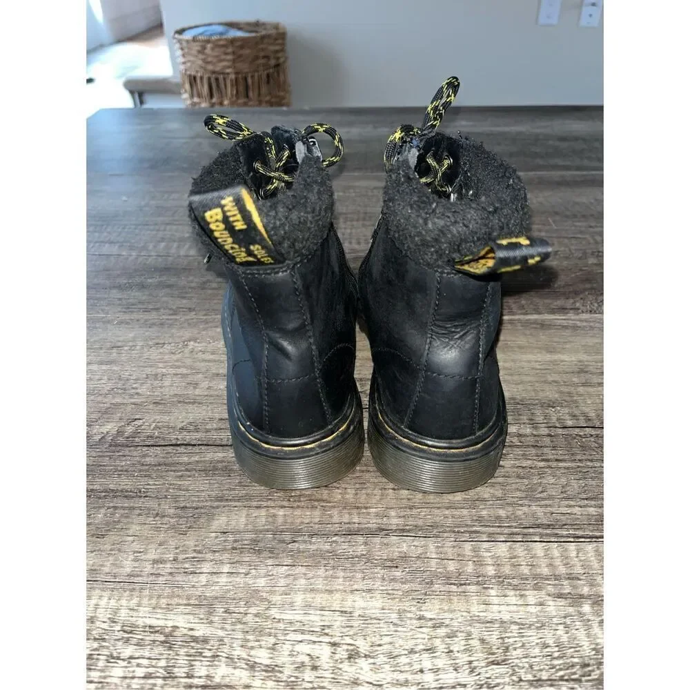 Dr Marten Doc Marten TODDLER 1460 FLEECE LINED LEATHER BOOTS size 3.5